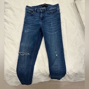 Women's Blue Distressed Jeans